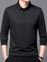 Load image into Gallery viewer, Midnight Herringbone Luxe Polo T-Shirt