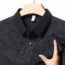 Load image into Gallery viewer, Midnight Herringbone Luxe Polo T-Shirt