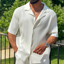 Load image into Gallery viewer, Sports Men Suit Fashion Casual Short-sleeved Trousers Two-piece Set