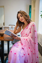 Load image into Gallery viewer, Pink Love Mulmul Cotton Saree