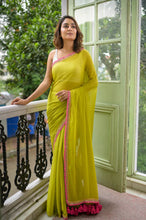 Load image into Gallery viewer, Neon Zari Mulmul Cotton Saree
