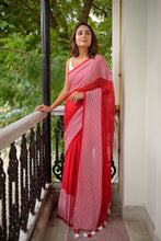 Load image into Gallery viewer, Iconic Red Mulmul Cotton Saree
