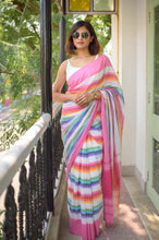 Load image into Gallery viewer, Rainbow Pure Cotton Saree
