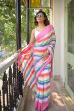 Load image into Gallery viewer, Rainbow Pure Cotton Saree