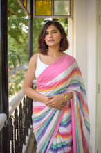 Load image into Gallery viewer, Rainbow Pure Cotton Saree