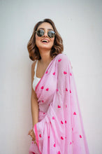 Load image into Gallery viewer, Pink Love Mulmul Cotton Saree