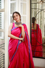 Load image into Gallery viewer, Pink Blue Soft Cotton Saree