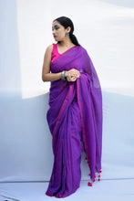 Load image into Gallery viewer, Purple Pink Soft Cotton Saree