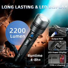 Load image into Gallery viewer, 🔥2-in-1 Strong Flashlight --Digital Display Of Power🔦