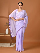 Load image into Gallery viewer, Lavender Mulmul Cotton Saree