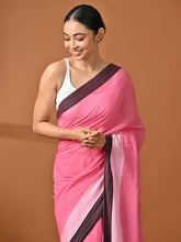 Load image into Gallery viewer, Pink Mulmul Cotton Saree