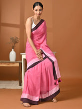 Load image into Gallery viewer, Pink Mulmul Cotton Saree