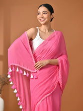 Load image into Gallery viewer, Pink Mulmul Cotton Saree