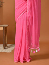 Load image into Gallery viewer, Pink Mulmul Cotton Saree