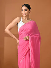 Load image into Gallery viewer, Pink Mulmul Cotton Saree