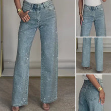 Load image into Gallery viewer, 🔥Straight Leg Jeans With Rhinestones