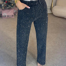 Load image into Gallery viewer, 🔥Straight Leg Jeans With Rhinestones