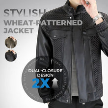 Load image into Gallery viewer, Men's Fashion Barley-Weave Leather Jacket