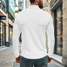 Load image into Gallery viewer, Men's American Retro Autumn And Winter Half-Zip Small Plaid Casual Stand-Up Collar Long-Sleeved Sweatshirt