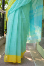 Load image into Gallery viewer, Sea Green Pure Cotton Saree Regular p
