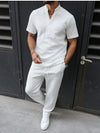 Mens Waffle Knit Two Piece Set