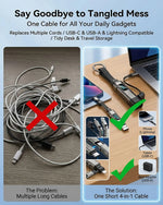 Compact Keychain Charging Cable