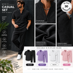 Mens Waffle Knit Two Piece Set