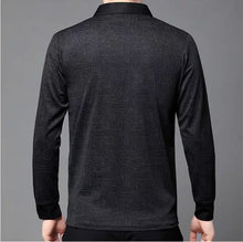 Load image into Gallery viewer, Midnight Herringbone Luxe Polo T-Shirt
