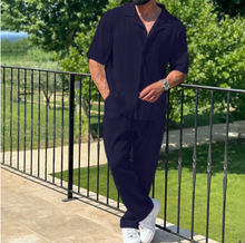 Load image into Gallery viewer, Sports Men Suit Fashion Casual Short-sleeved Trousers Two-piece Set
