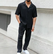 Load image into Gallery viewer, Sports Men Suit Fashion Casual Short-sleeved Trousers Two-piece Set
