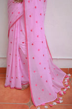Load image into Gallery viewer, Pink Love Mulmul Cotton Saree
