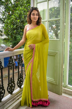 Load image into Gallery viewer, Neon Zari Mulmul Cotton Saree

