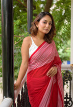 Load image into Gallery viewer, Iconic Red Mulmul Cotton Saree
