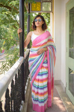 Load image into Gallery viewer, Rainbow Pure Cotton Saree
