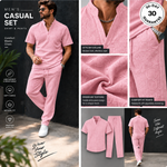 Mens Waffle Knit Two Piece Set