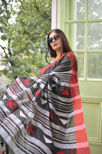 Load image into Gallery viewer, Midnight Black Cotton Saree
