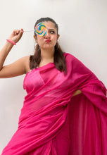 Load image into Gallery viewer, Hot Pink Soft Cotton Saree
