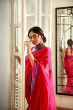 Load image into Gallery viewer, Pink Blue Soft Cotton Saree
