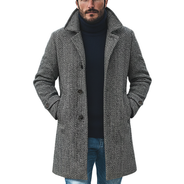 Herringbone Heritage Mid-Length Coat