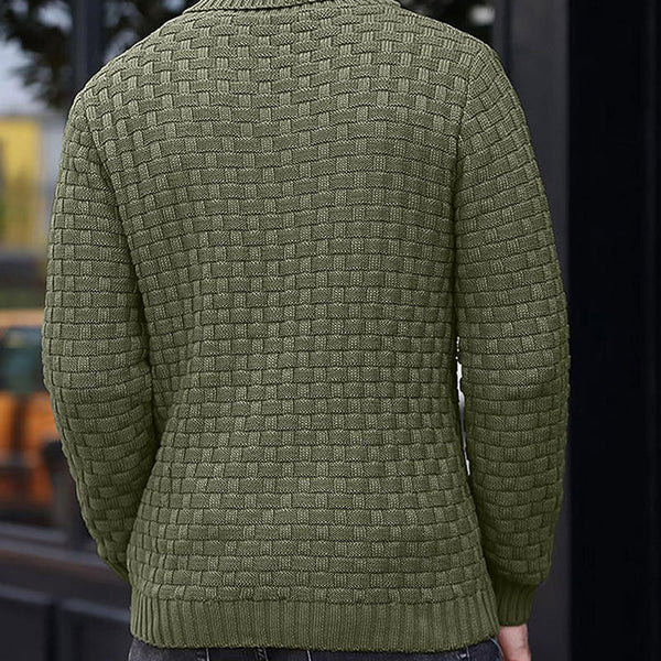 Textured Stand Collar Cozy Pullover