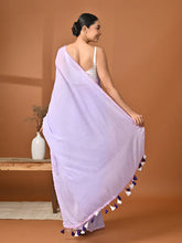 Load image into Gallery viewer, Lavender Mulmul Cotton Saree
