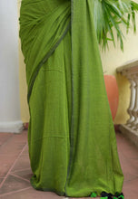 Load image into Gallery viewer, Green Mulmul Cotton Saree
