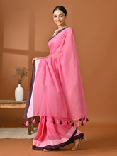 Load image into Gallery viewer, Pink Mulmul Cotton Saree
