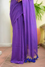 Load image into Gallery viewer, Purple Mulmul Cotton Saree

