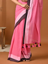 Load image into Gallery viewer, Pink Mulmul Cotton Saree
