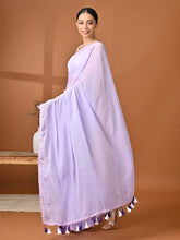 Load image into Gallery viewer, Lavender Mulmul Cotton Saree
