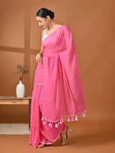 Load image into Gallery viewer, Pink Mulmul Cotton Saree
