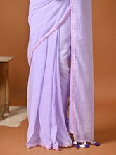 Load image into Gallery viewer, Lavender Mulmul Cotton Saree
