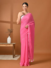 Load image into Gallery viewer, Pink Mulmul Cotton Saree
