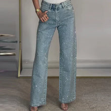 Load image into Gallery viewer, 🔥Straight Leg Jeans With Rhinestones
